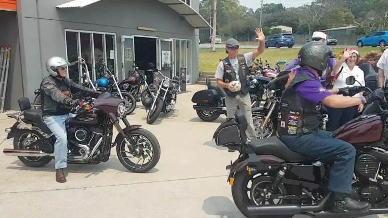 Mid North Coast Chapter of the Harley Owners Group roll out for Salvos Toy Run