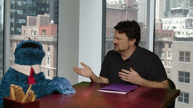 5, Rue Sésame : Il Etait un Monstre : Tim Schafer présente le jeu à Cookie Monster