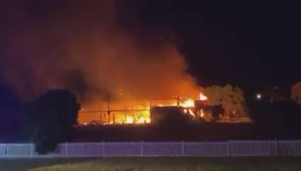 Watch as flames engulf the former bowling club