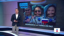 Astronautas rusos y estadounidense regresan a la Tierra en paz