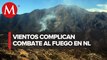 Continúan labores para sofocar el fuego en la cierra en Nuevo León