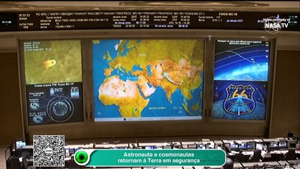 Astronauta e cosmonautas retornam à Terra em segurança