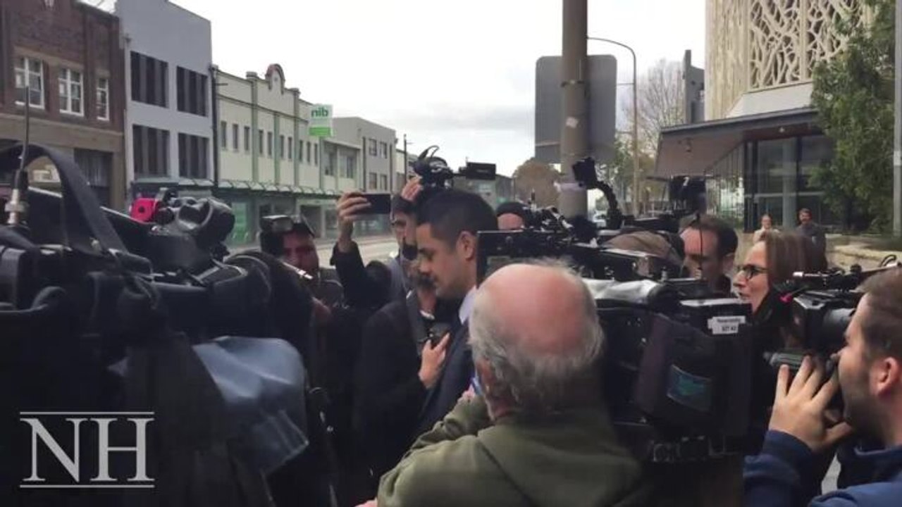 Jarryd Hayne leaves Newcastle court