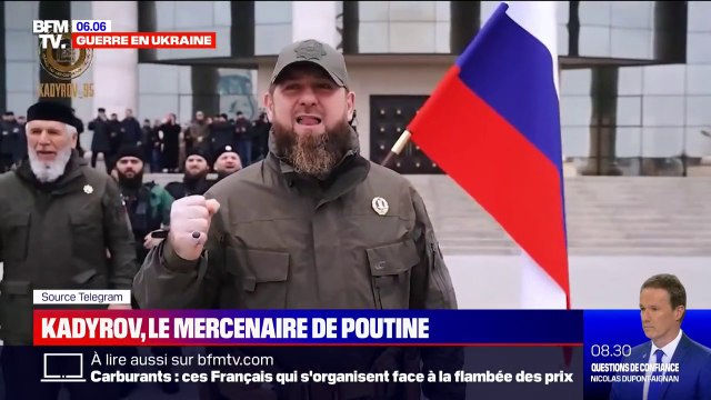 La télévision pro-russe a diffusé des images de Ramzan Kadyrov, fidèle mercenaire de Vladimir Poutine, au chevet des soldats tchétchènes