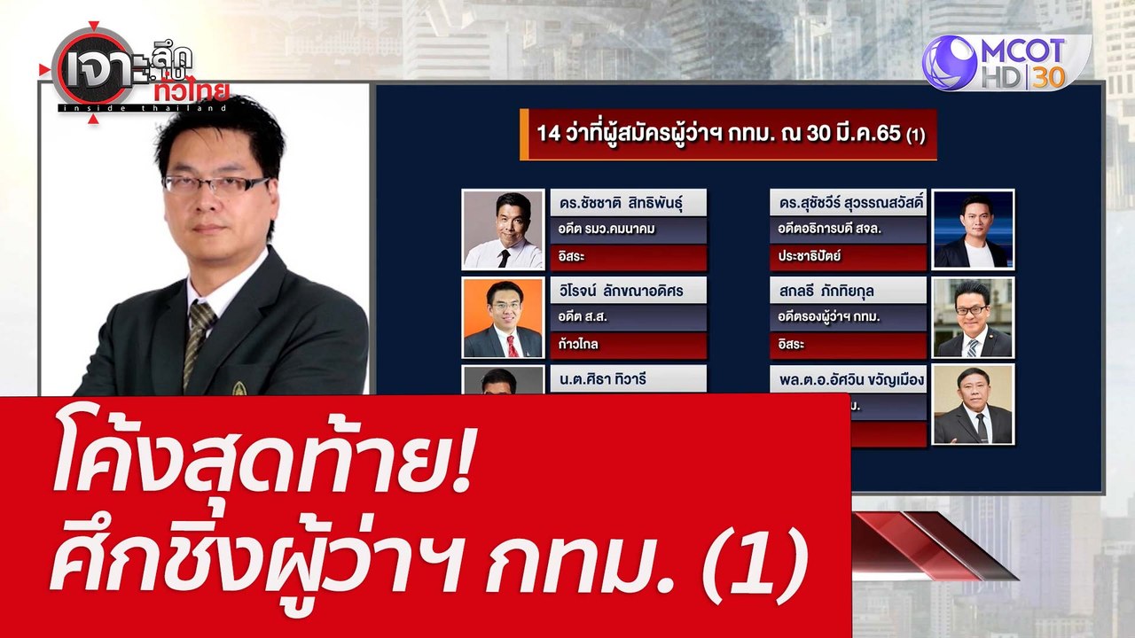 โค้งสุดท้าย! ศึกชิงผู้ว่าฯ กทม. (1) : เจาะลึกทั...