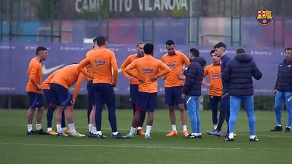 Entreno del Barça con la vuelta de los internacionales / FCB