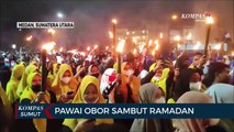 Ribuan Warga Medan Sambut Ramadan dengan Pawai Obor