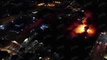 Mercado Libertad (San Juan de Dios) en llamas, visto desde el aire