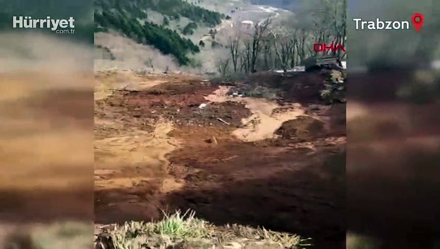 Trabzon’da heyelan! 2 katlı bina boşaltıldı