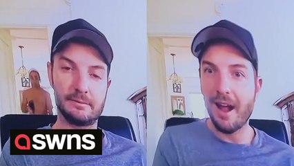 Hilarious moment US man walks in on husband’s zoom call NAKED