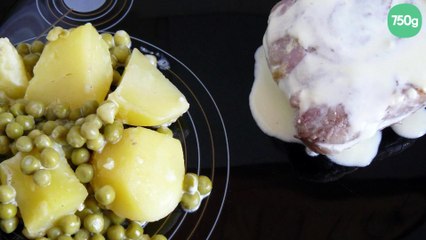 Tranche de gigot, crème à l'ail de Lomagne