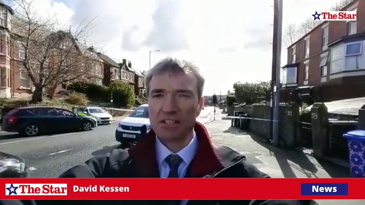 David Kessen reporting from the murder scene on Burngreave Road as the police investigation continues