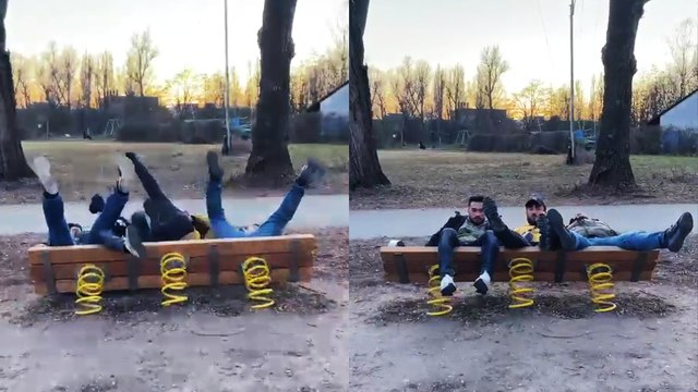 'Crazy boys tossed onto the ground after exceeding max weight limit on seesaw bench '