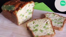 Cake aux petits pois frais, lardons et comté