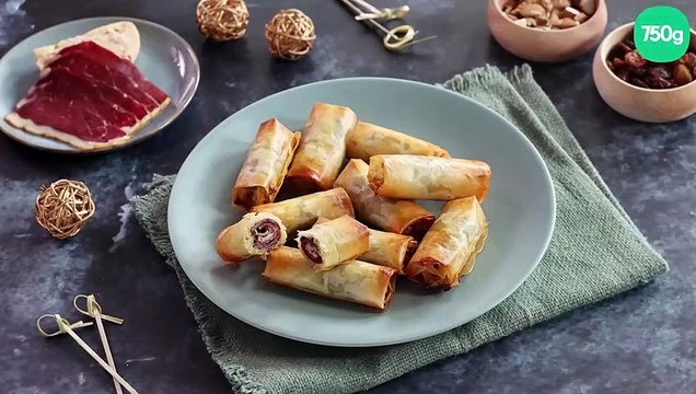 Bouchées de pâte filo au foie gras et Magret fumé