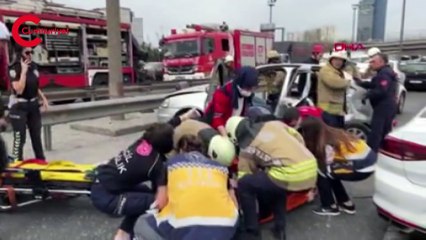TEM Otoyolunda zincirleme trafik kazası: 3 kişi yaralandı
