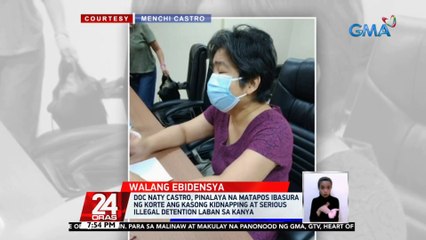 Doc Naty Castro, pinalaya na matapos ibasura ng korte ang kasong kidnapping at serious illegal detention laban sa kanya | 24 Oras