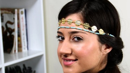 تسريحة الضفيرة مع رباط الشعر