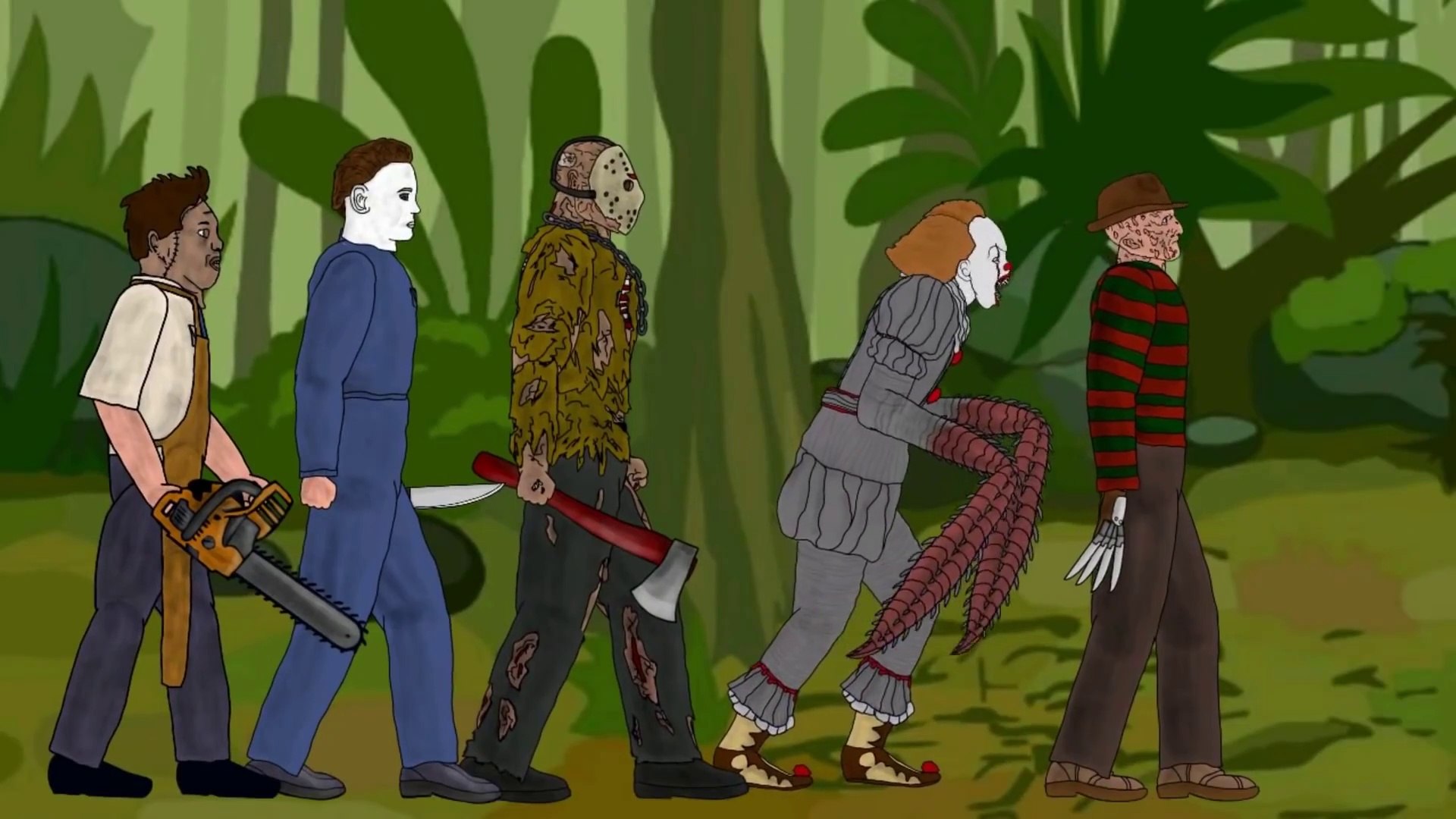 Dinosaurs Battle Pennywise Slender Man Jason Voorhees vrogue.co