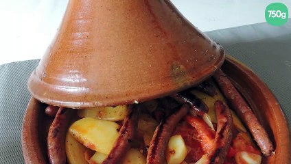 Tajine de pommes de terre et merguez