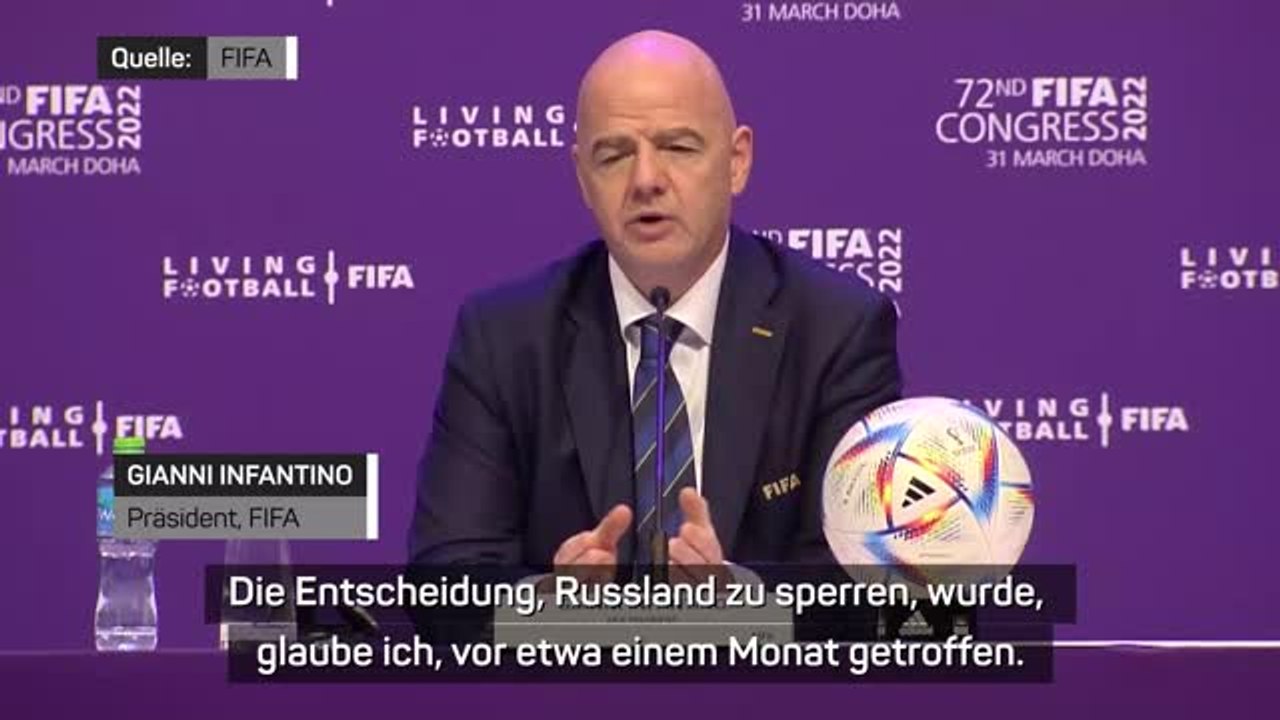 Infantino verteidigt Russland-Teilnahme bei Kongress