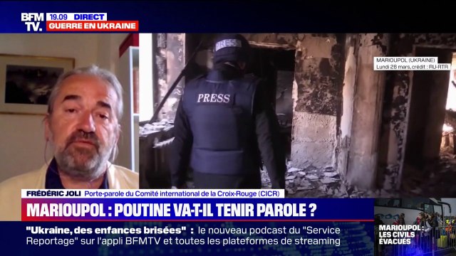 Frédéric Joli (Croix-Rouge) sur l'évacuation de Marioupol: Il est illusoire d'imaginer que tout le monde puisse sortir demain