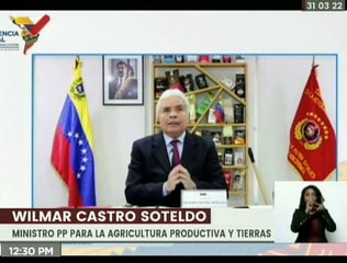 Min. Wilmar Castro anuncia que Venezuela rompió el bloqueo con exportación de alimentos