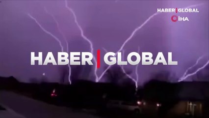 ABD'nin Kansas eyaletinde nadir olarak görülen "ters yıldırım" görüntülendi