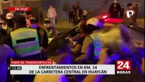 Paro de transportistas: manifestantes se enfrentaron a la policía en la Carretera Central en Huaycán