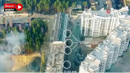Ukrayna’da sivil yerleşim alanına gizlenen Rus zırhlıları imha edildi