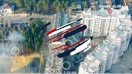 Sivil yerleşim alanına gizlenen Rus zırhlılarının imha edildiği anlar kamerada