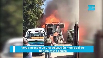 Voraz incendio en una delegación municipal de Berisso causó pánico