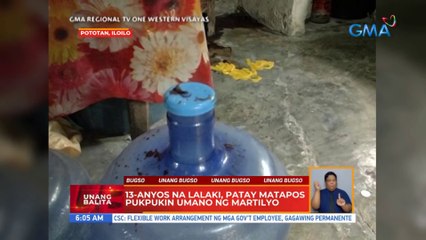 13-anyos na lalaki sa Iloilo, patay matapos pukpukin umano ng martilyo | UB