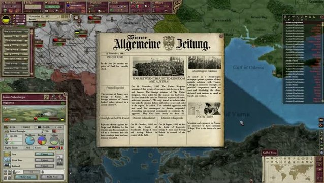 Victoria II : Heart of Darkness : Journaux et crises internationales