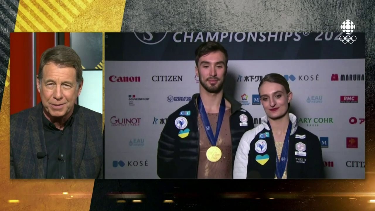2022 Worlds Post-Free Dance Discussion + Papadakis & Cizeron Post-FD Interview + Medal Ceremony Clip (Canadian Coverage) 720p