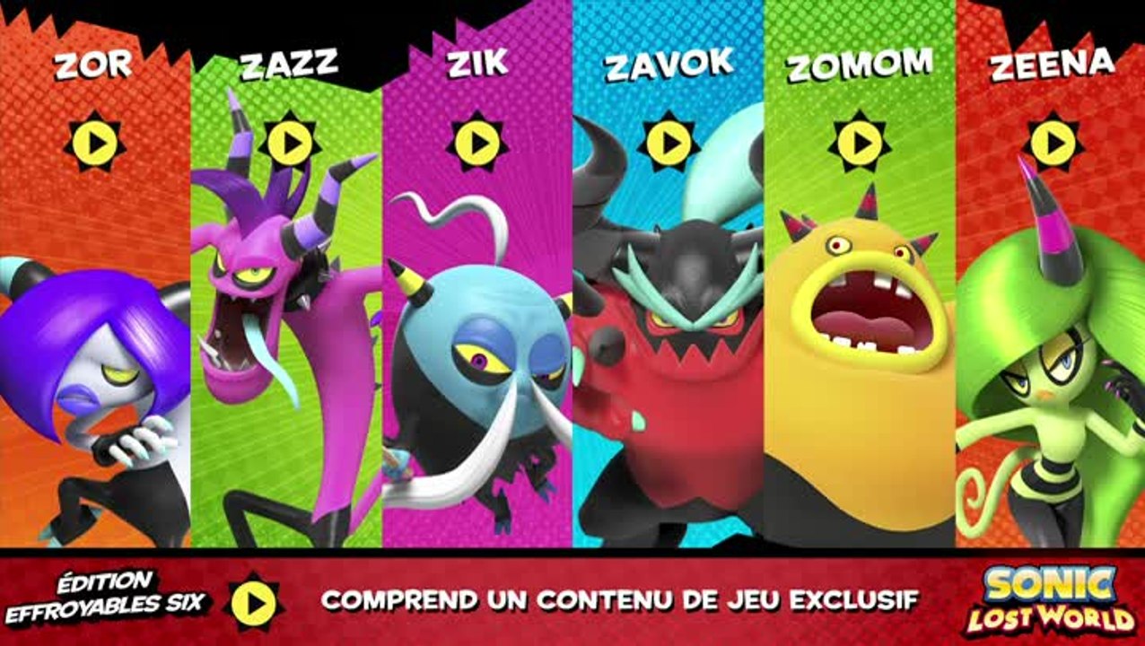 Sonic Lost World : Les Effroyables Six