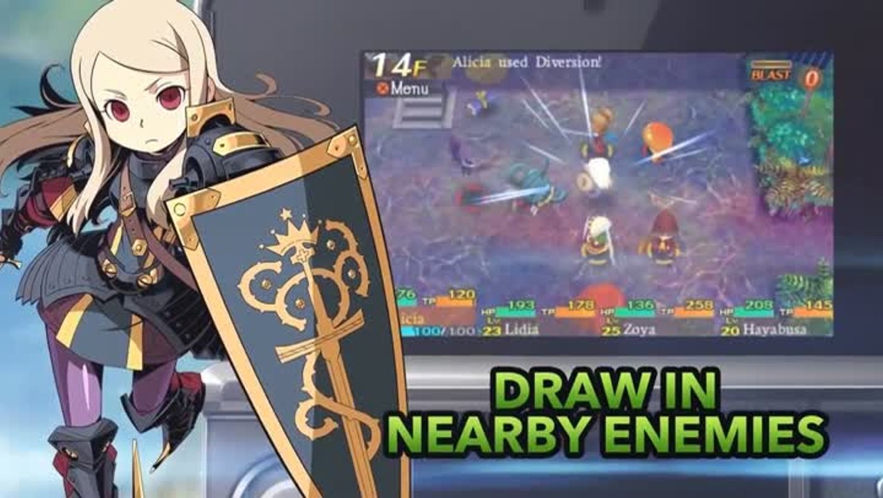 La classe Protector d'Etrian Mystery Dungeon