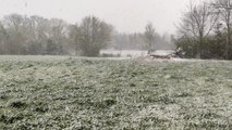 Il neige en province de Namur ce 1er avril 2022