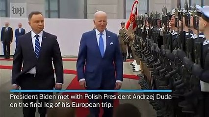 Biden calls out Putin in speech on last day in Europe