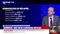 Éric Zemmour se retrouve sous la barre des 10% d'intentions de vote au premier tour, selon un sondage