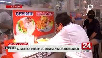 Aumentan precios de los menús en el Mercado Central