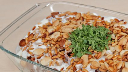 طريقة عمل فتة الباذنجان بالزبادي بالفيديو