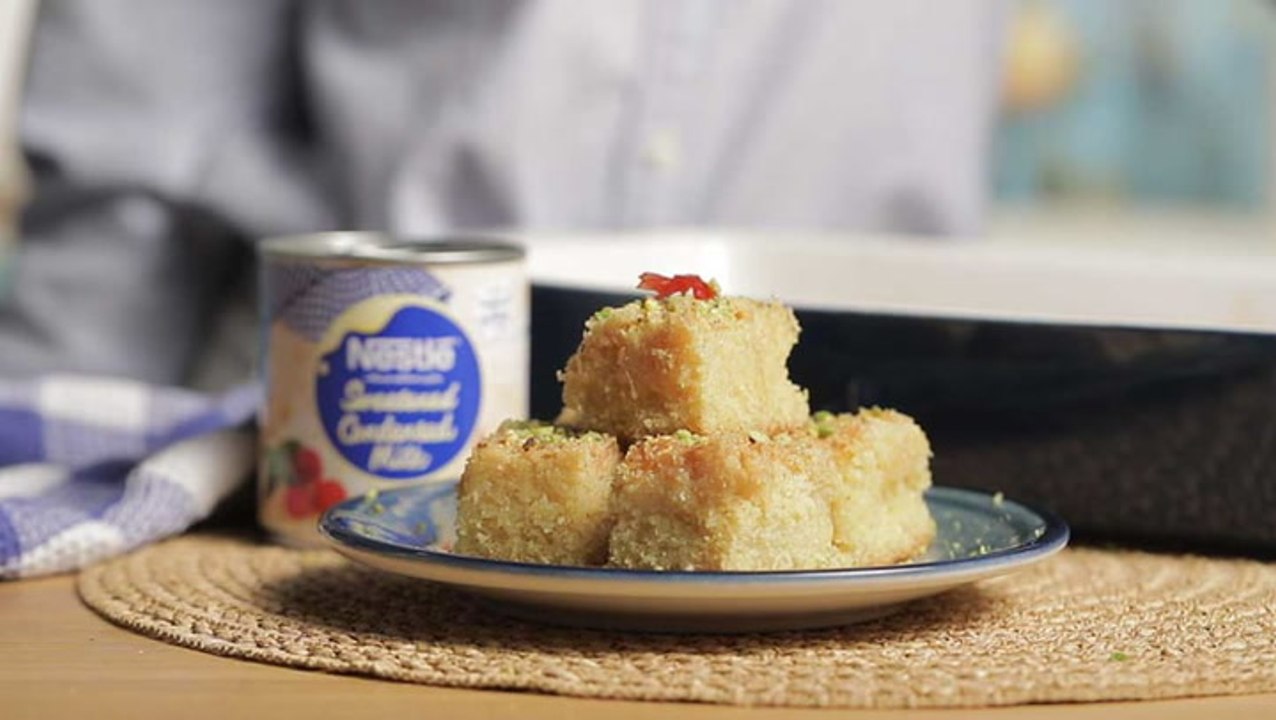 طريقة عمل بسبوسة الخشخش - Nestle
