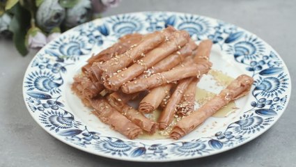 طريقة عمل حلوى السيجار