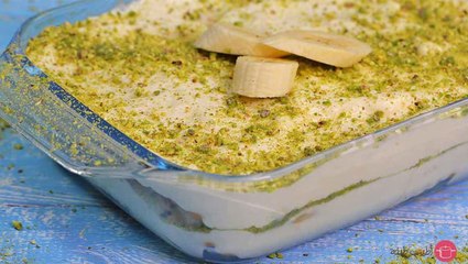 طريقة سهلة لتحضير حلى البسكويت بالموز 🍌