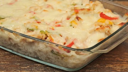 صينية رز بالدجاج والقشطة