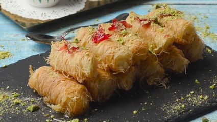 طريقة عمل الكنافة الملفوفة اصابع