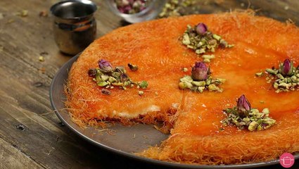 طريقة عمل الكنافة الشعر بالجبنة