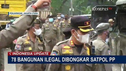 78 Bangunan Liar Sarang Prostitusi di Penjaringan Dibongkar TNI-Polri dan Satpol PP