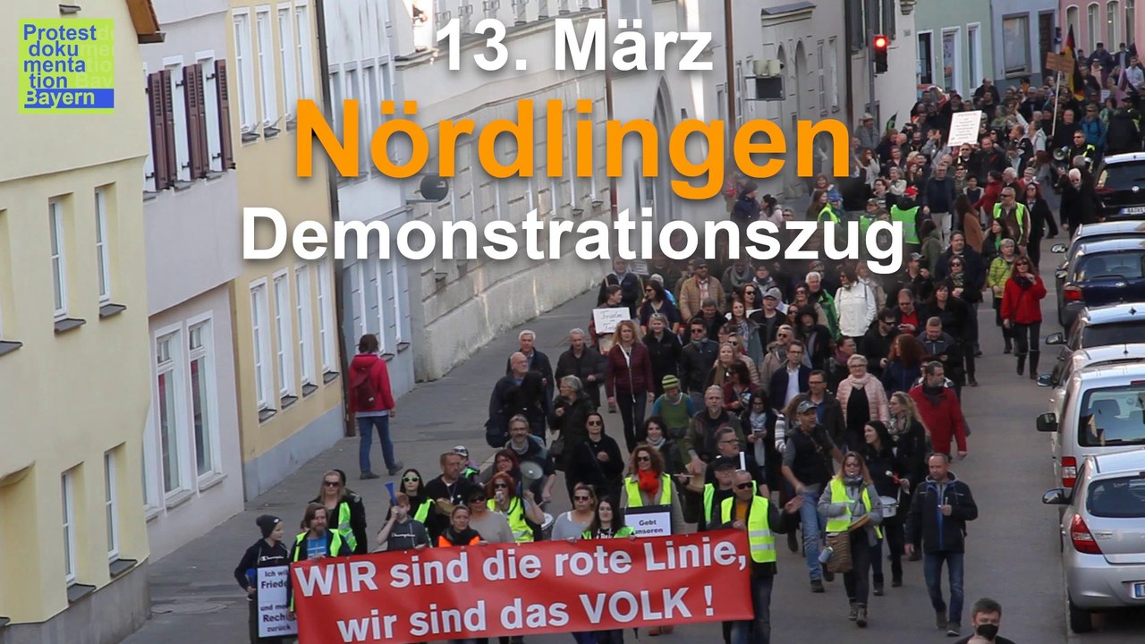 Nördlingen: 700 demonstrierten friedlich gegen krieg und impfpflicht | demonstrationszug | 13.03.2022